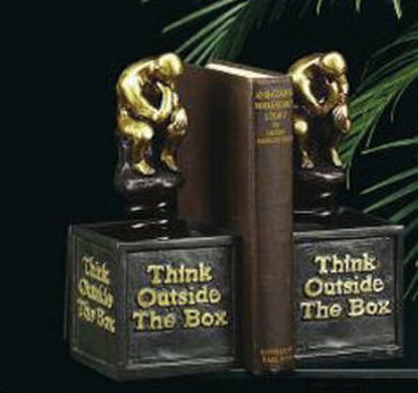 Think Outside The Box Thinker Bookend Sculptures by Rodin